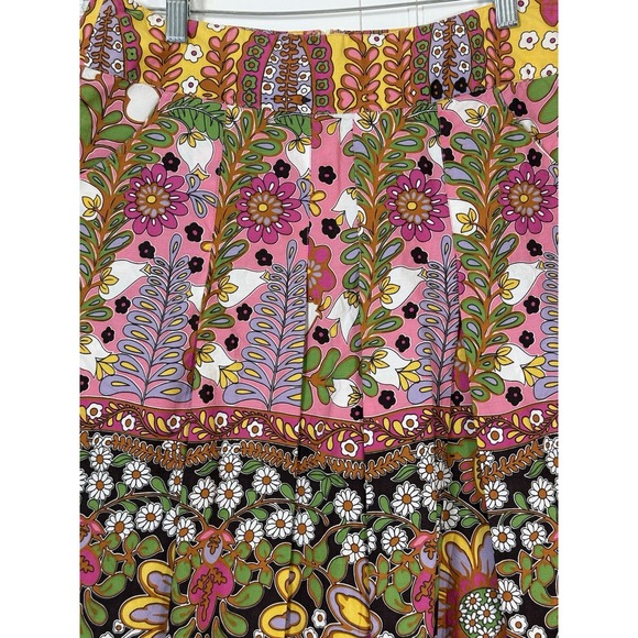 CABi Ashbury Floral Colorful High Rise A-Line Pleated Skirt Sz 4 Y2K Boho - Picture 2 of 7